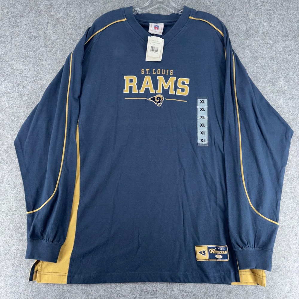 NFL St Louis Rams Long Sleeve Shirt Mens XL Navy Gold VF Imagewear NWT Vintage